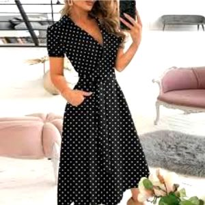 MAJORA POLKA DOTS WRAP DRESS SIZE MEDIUM